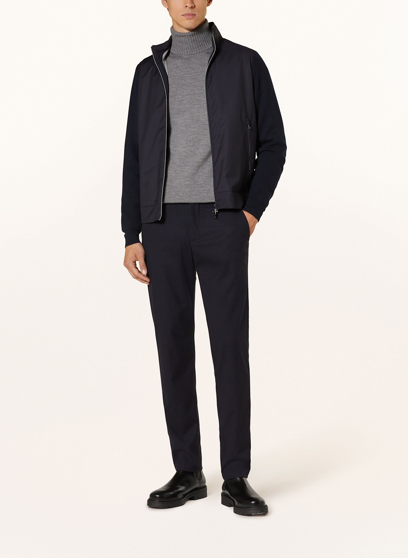 PAUL & SHARK Bomber jacket in mixed materials, Color: DARK BLUE (Image 2)