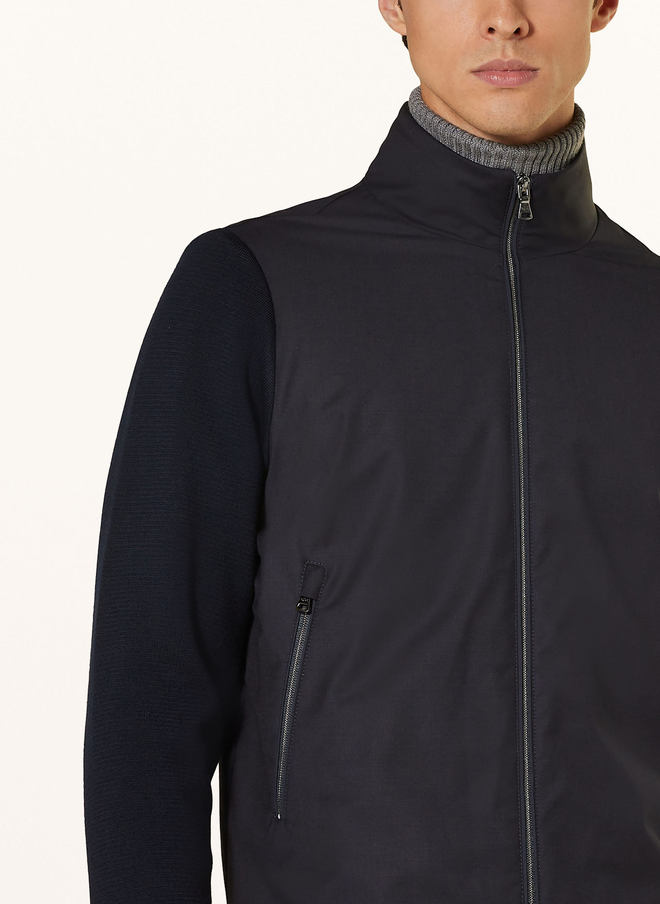 PAUL & SHARK Bomber jacket in mixed materials, Color: DARK BLUE (Image 4)