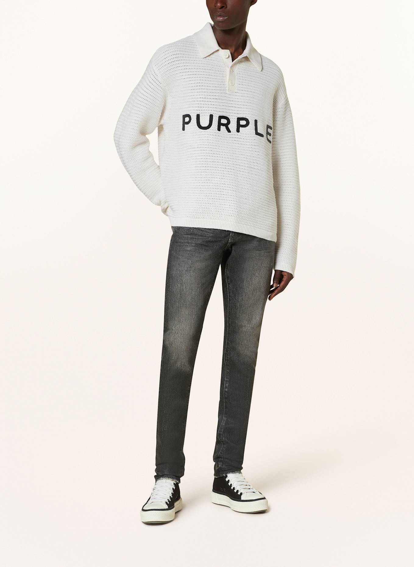 PURPLE BRAND Coated Jeans Skinny Fit: BLACK