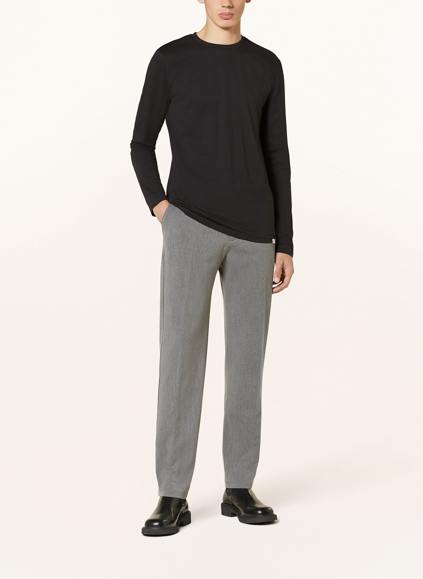 LES DEUX Ben Sherman stripe panel zip hoodie NØRREGAARD, Color: BLACK (Image 2)