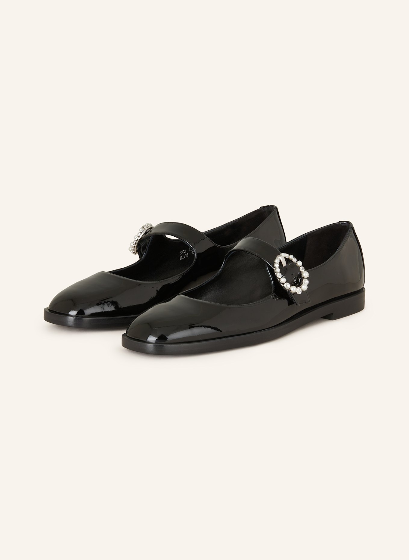 STUART WEITZMAN Mary Jane ballets flats LORALEI with decorative gems, Color: BLACK (Image 1)