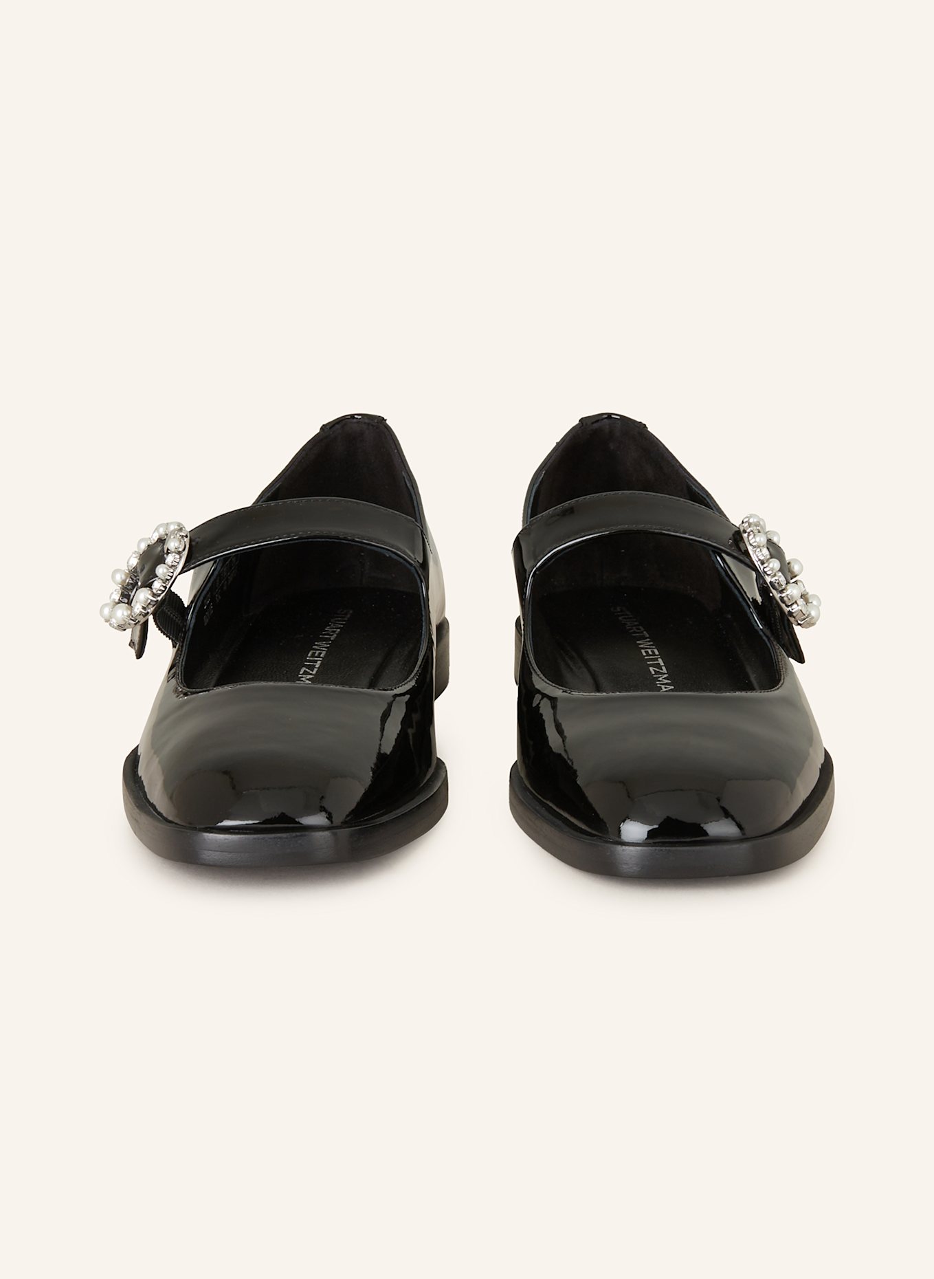 STUART WEITZMAN Mary Jane ballets flats LORALEI with decorative gems, Color: BLACK (Image 3)