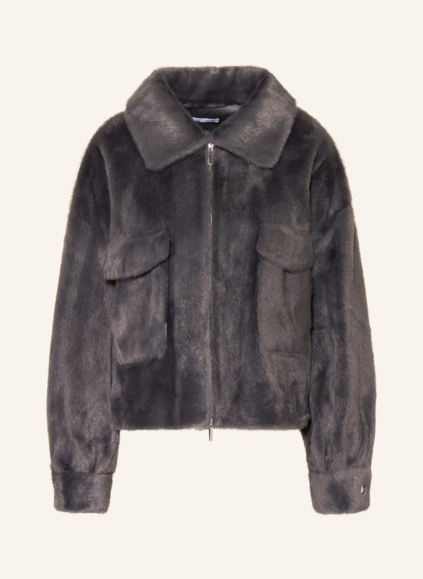 MRS & HUGS Bunda z umělé kožešiny: TMAVĚ ŠEDÁ