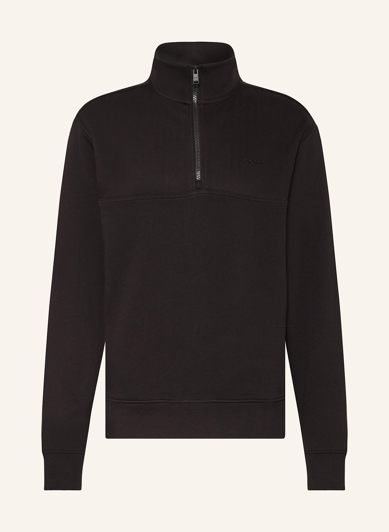 BOSS Half zip sweater in sweatshirt fabric ZE