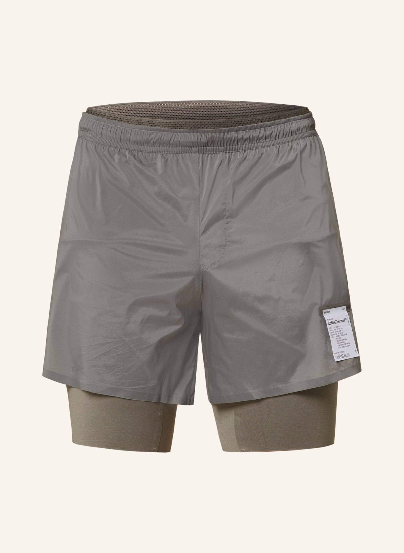 SATISFY cOFFEETHERMAL 8 2 in 1 running shorts in gray