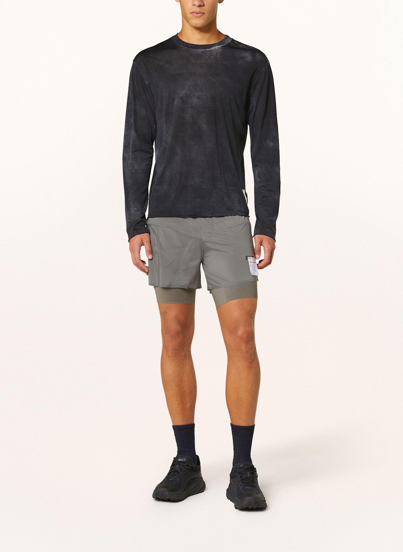 SATISFY 2-in-1-Laufshorts COFFEETHERMAL™ 8": GRAU