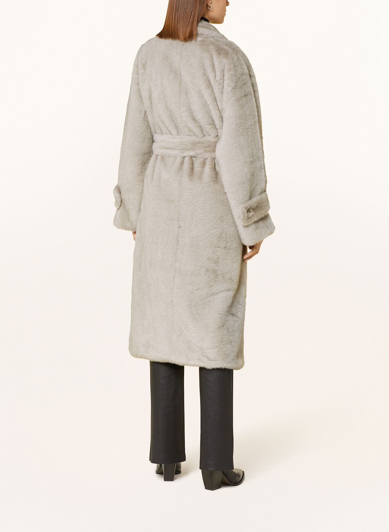 MEOTINE Kabát KELLY z umělé kožešiny: SVĚTLE ŠEDÁ