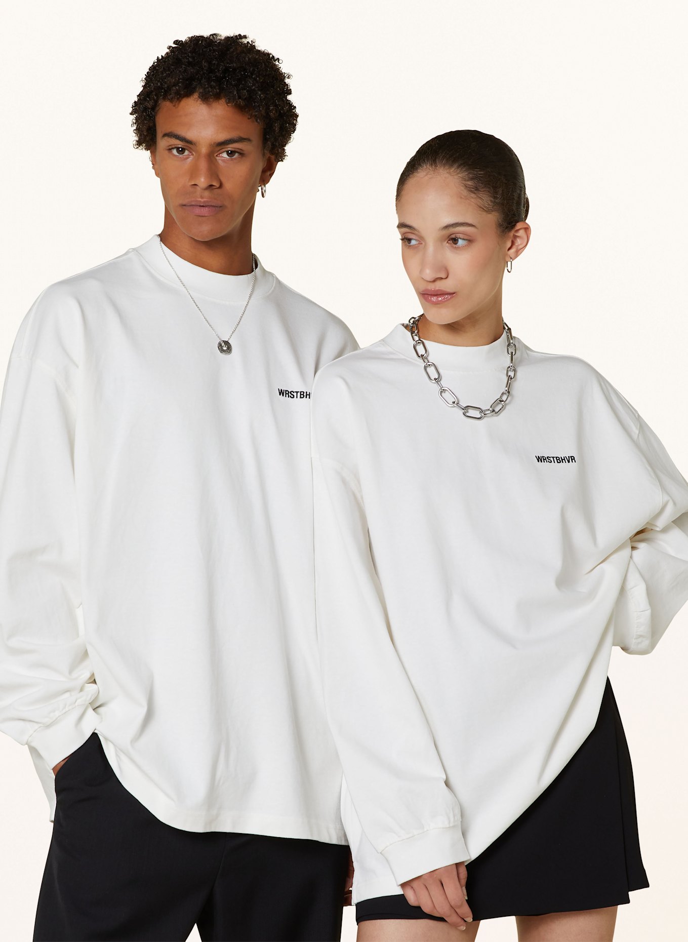 WRSTBHVR Long sleeve shirt ARVID: WHITE / BLACK