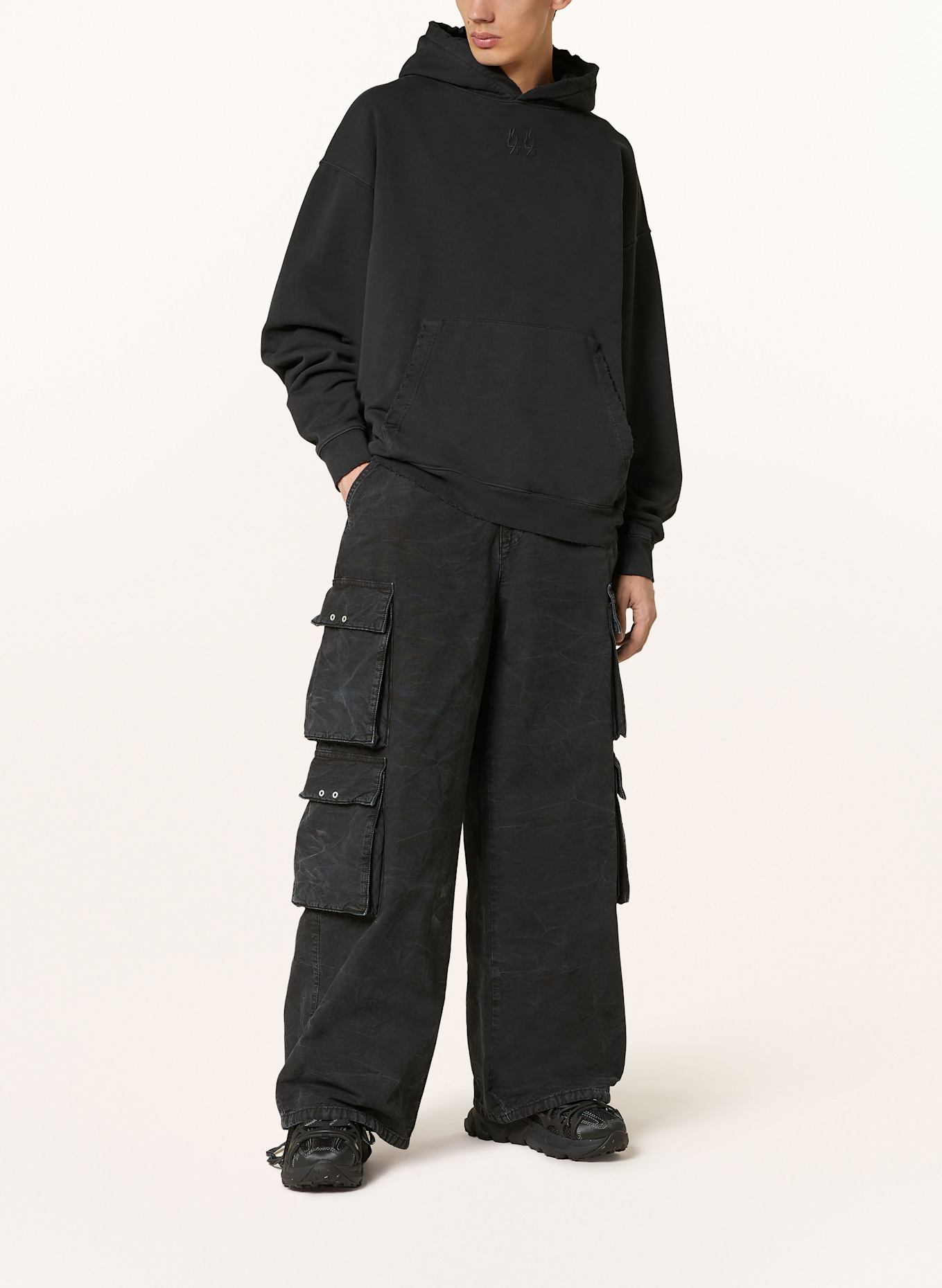 44 LABEL GROUP TRIANON cargo pants: BLACK