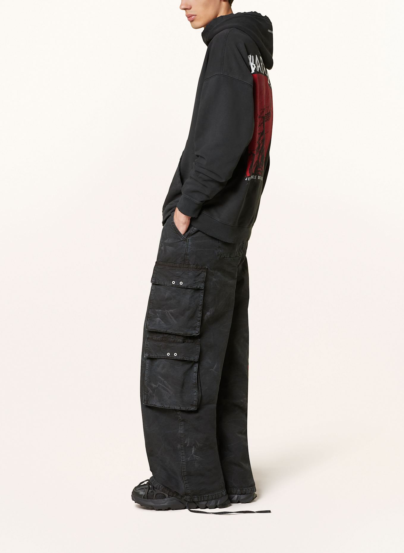44 LABEL GROUP TRIANON cargo pants: BLACK