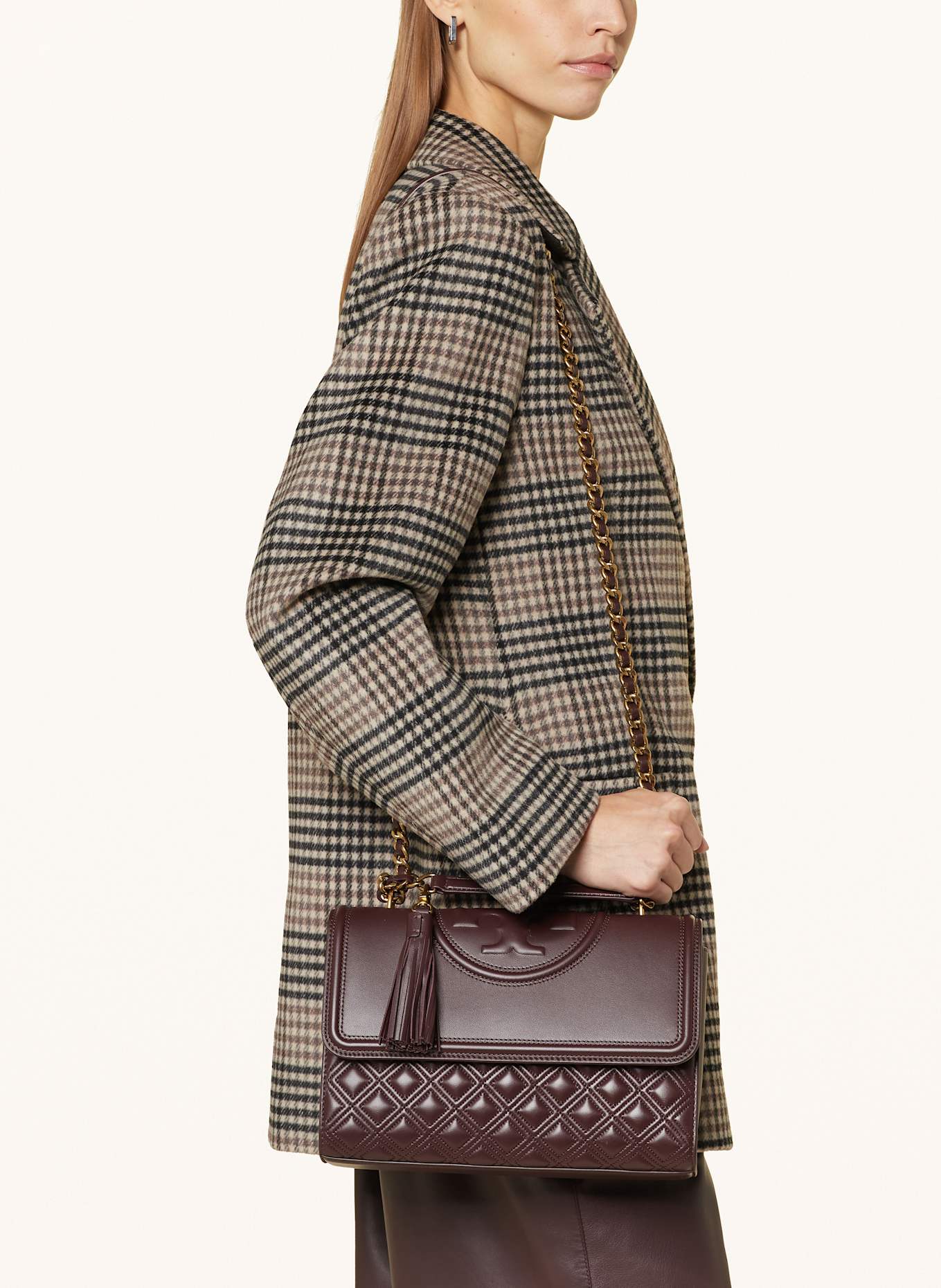 TORY BURCH Crossbody bag FLEMING, Color: DARK BROWN (Image 4)