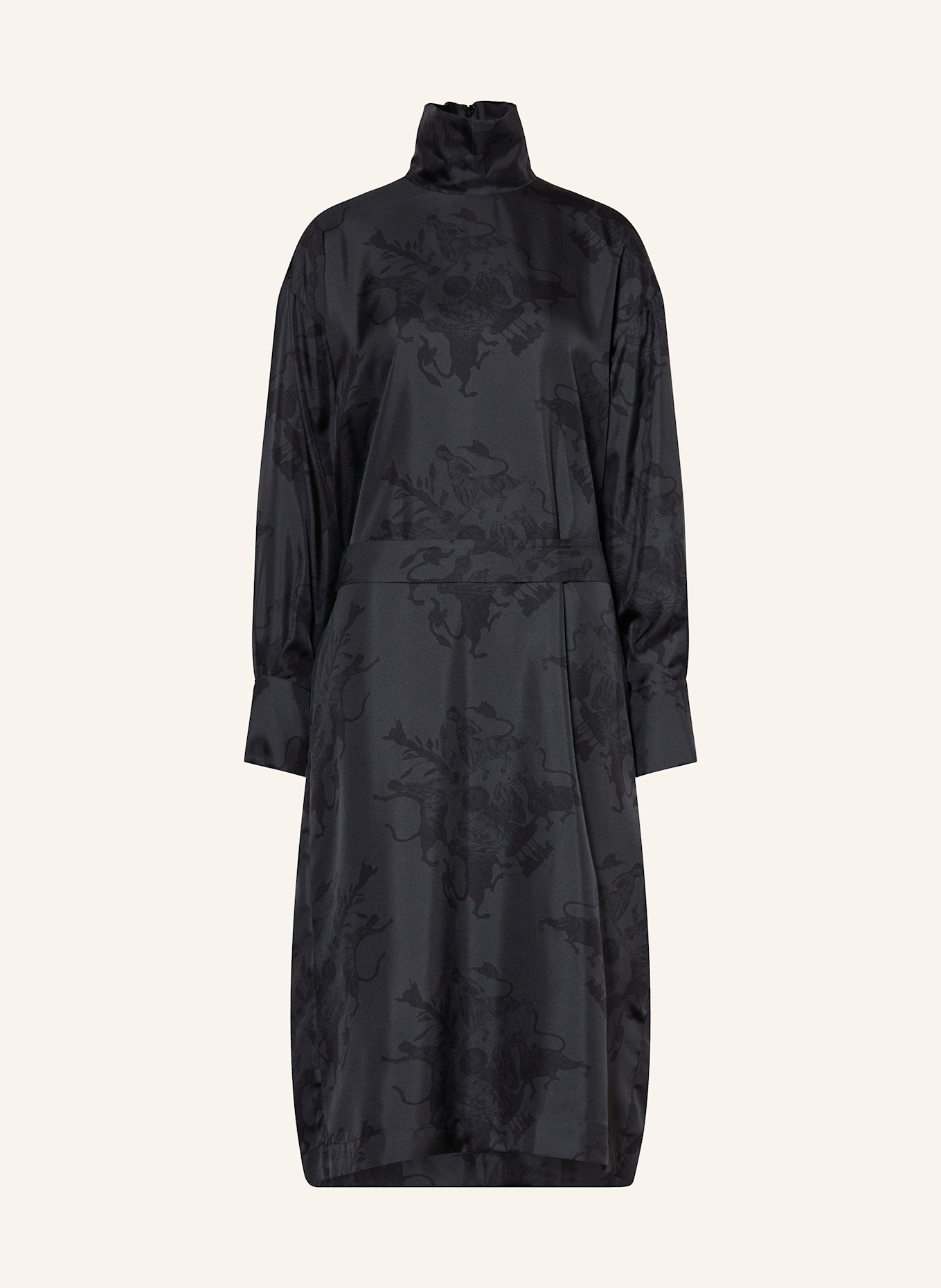 FABIANA FILIPPI Seidenkleid: GRAU / DUNKELGRAU