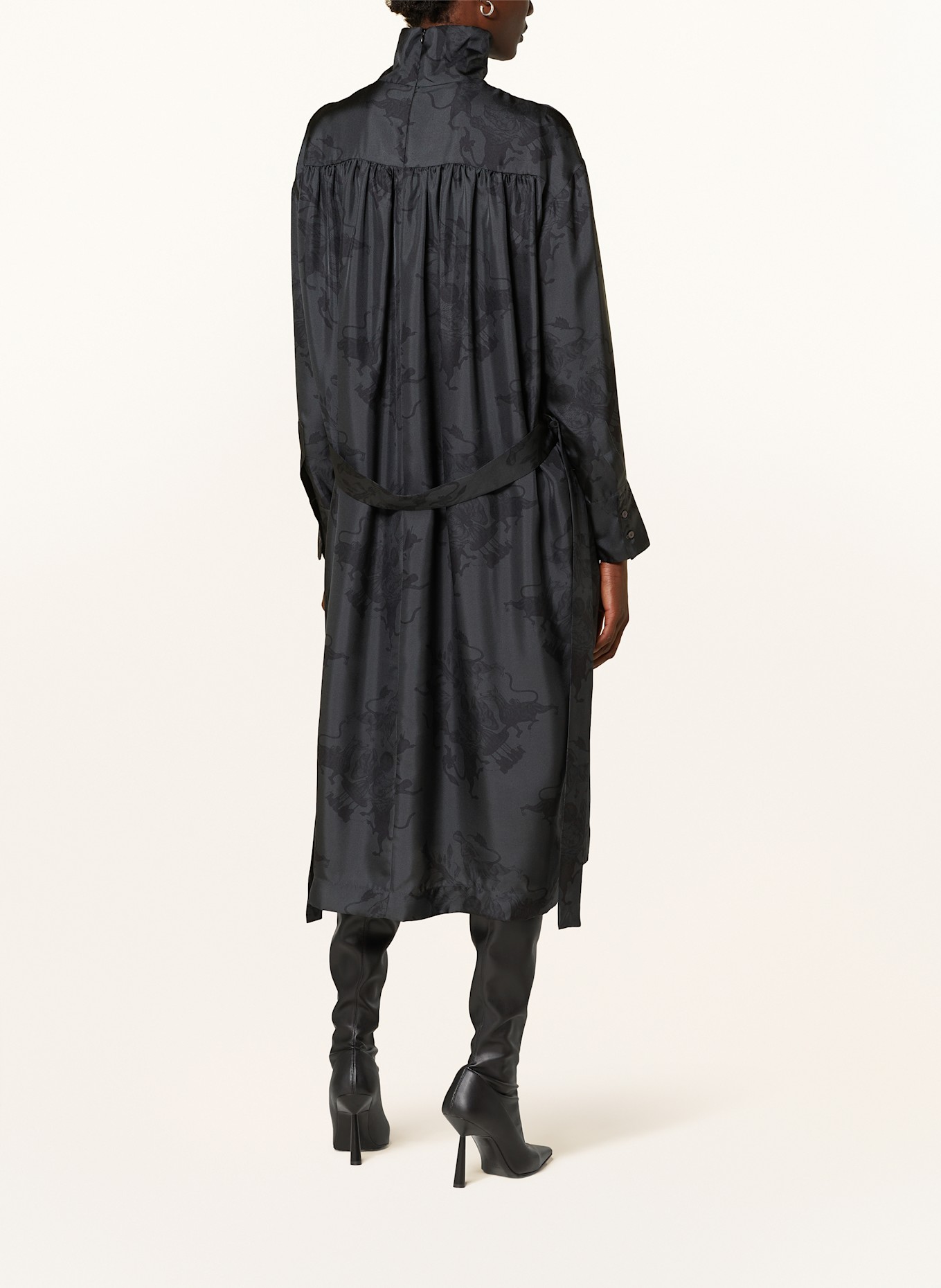 FABIANA FILIPPI Seidenkleid: GRAU / DUNKELGRAU