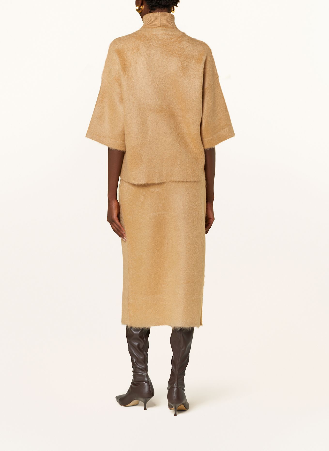 FABIANA FILIPPI Turtleneck sweater with 3/4 sleeves, Color: CAMEL (Image 3)