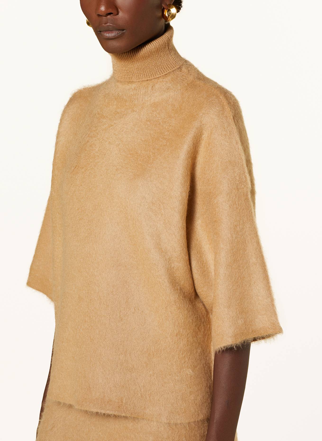 FABIANA FILIPPI Turtleneck sweater with 3/4 sleeves, Color: CAMEL (Image 4)