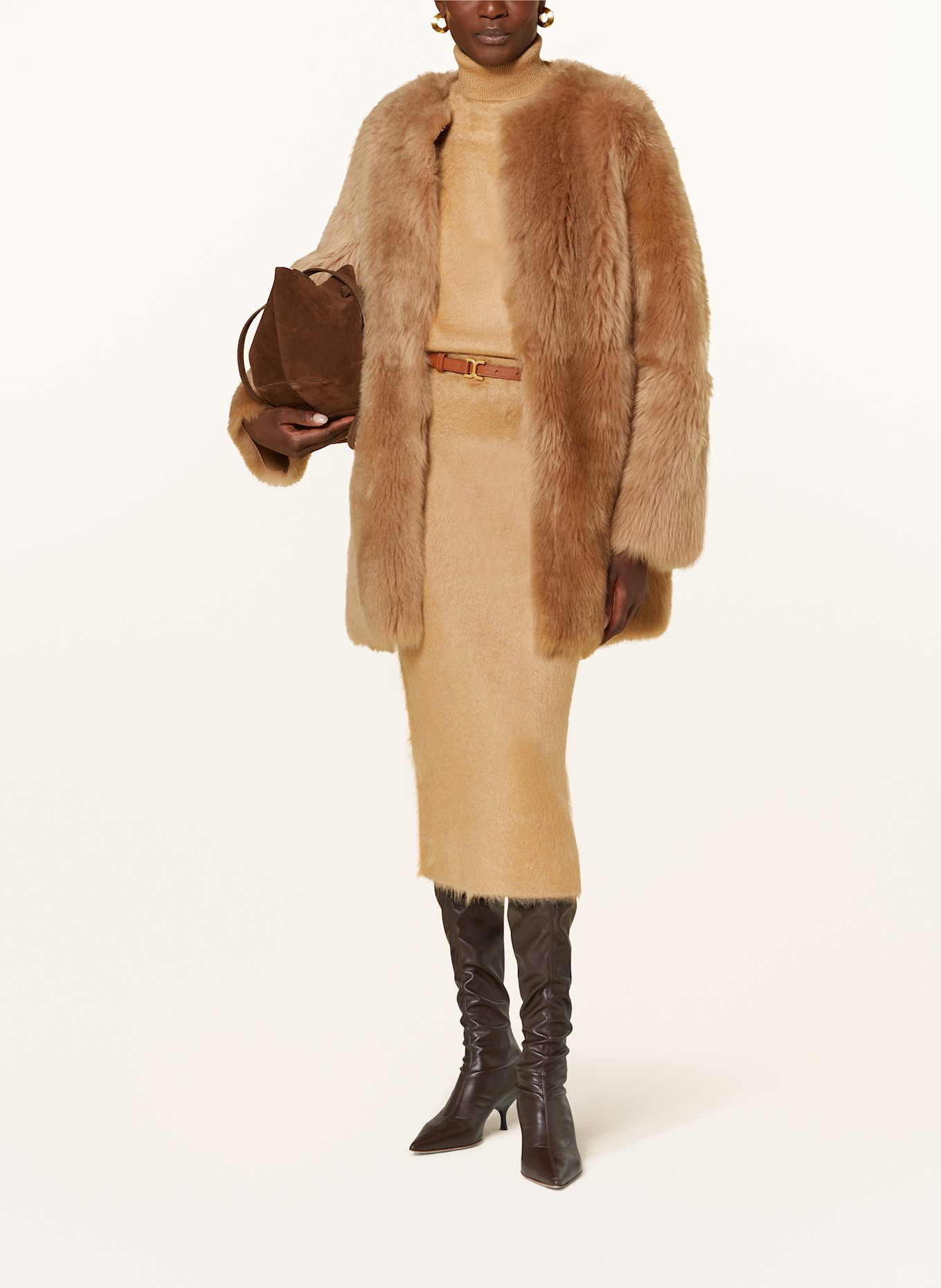 FABIANA FILIPPI Turtleneck sweater with 3/4 sleeves, Color: CAMEL (Image 5)