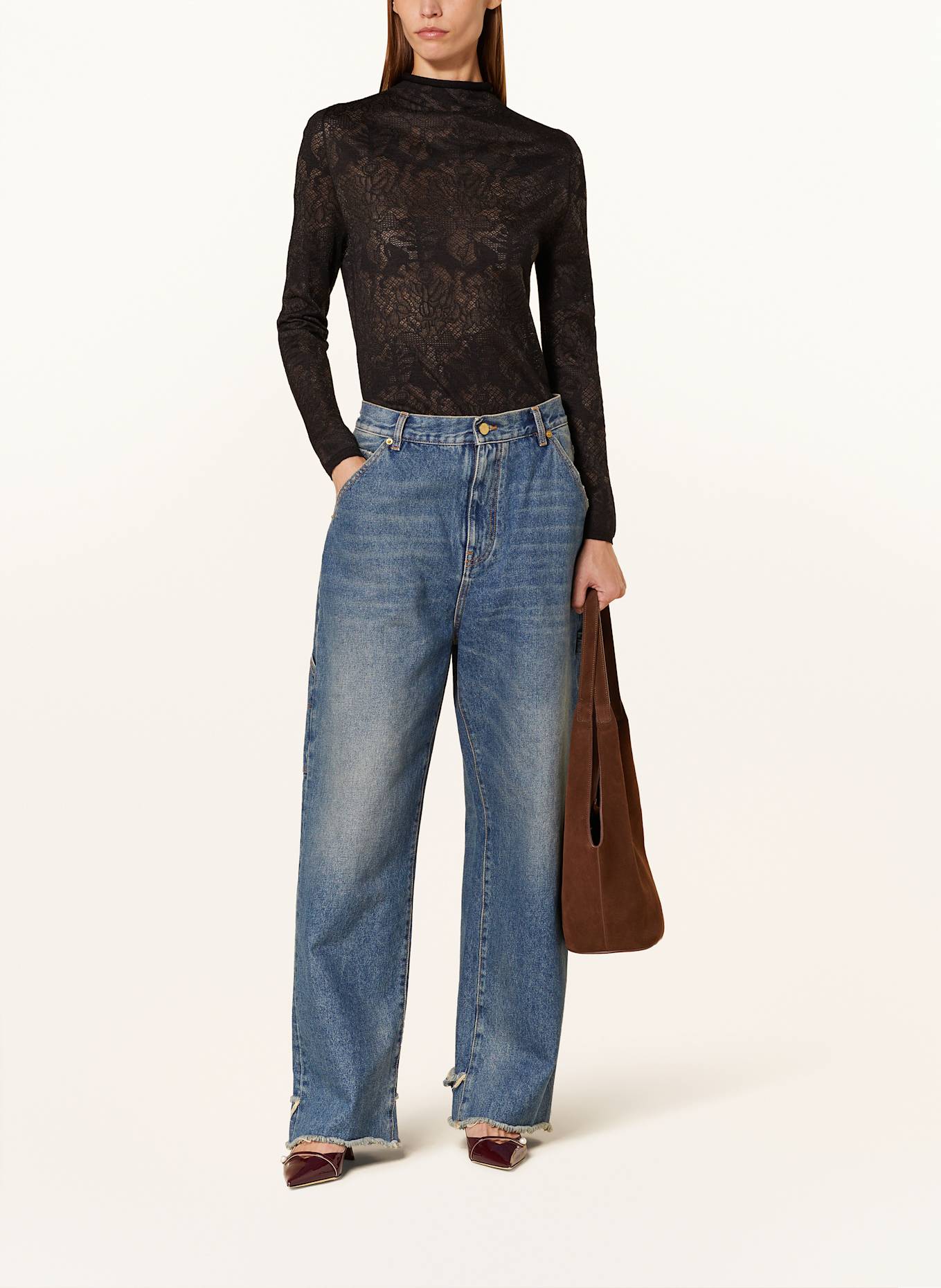 FABIANA FILIPPI Tričko s dlouhým rukávem: ČERNÁ