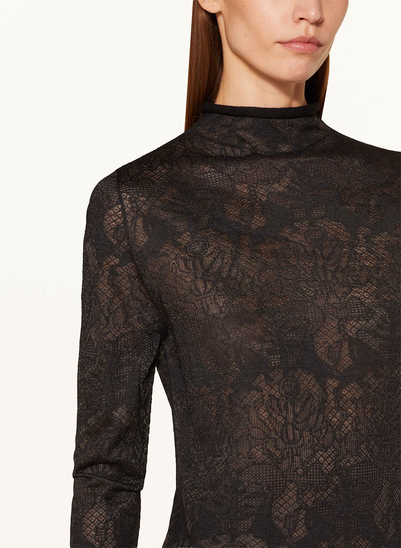 FABIANA FILIPPI Tričko s dlouhým rukávem: ČERNÁ