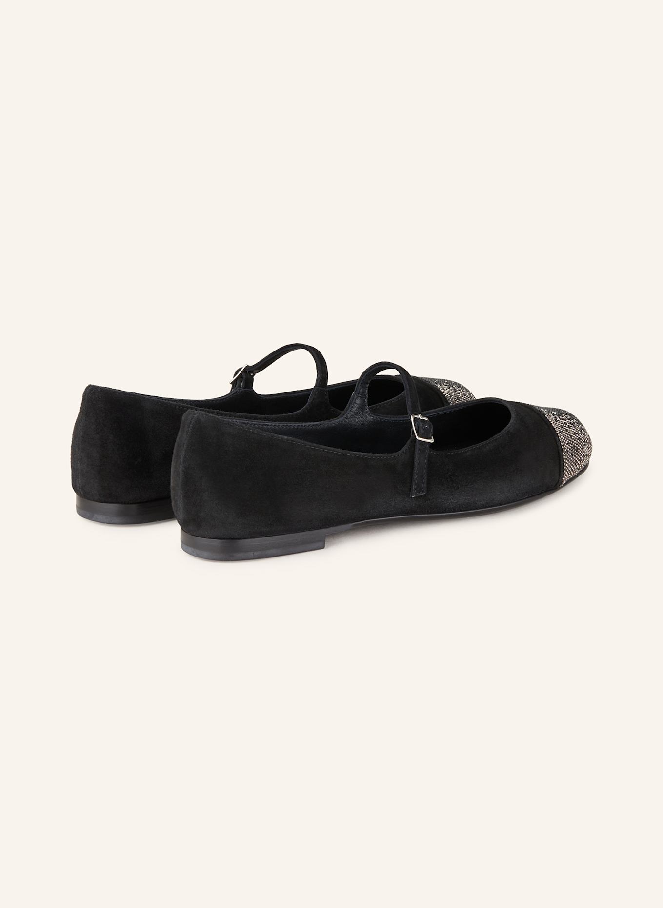 AGL Mary-Jane-Ballerinas MILLY mit Schmucksteinen: SCHWARZ