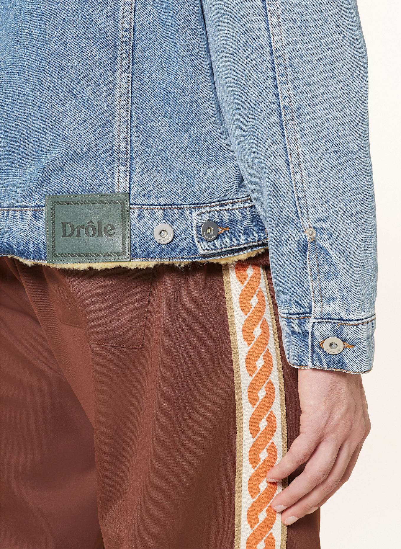 DRÔLE DE MONSIEUR Denim jacket with teddy: BLUE