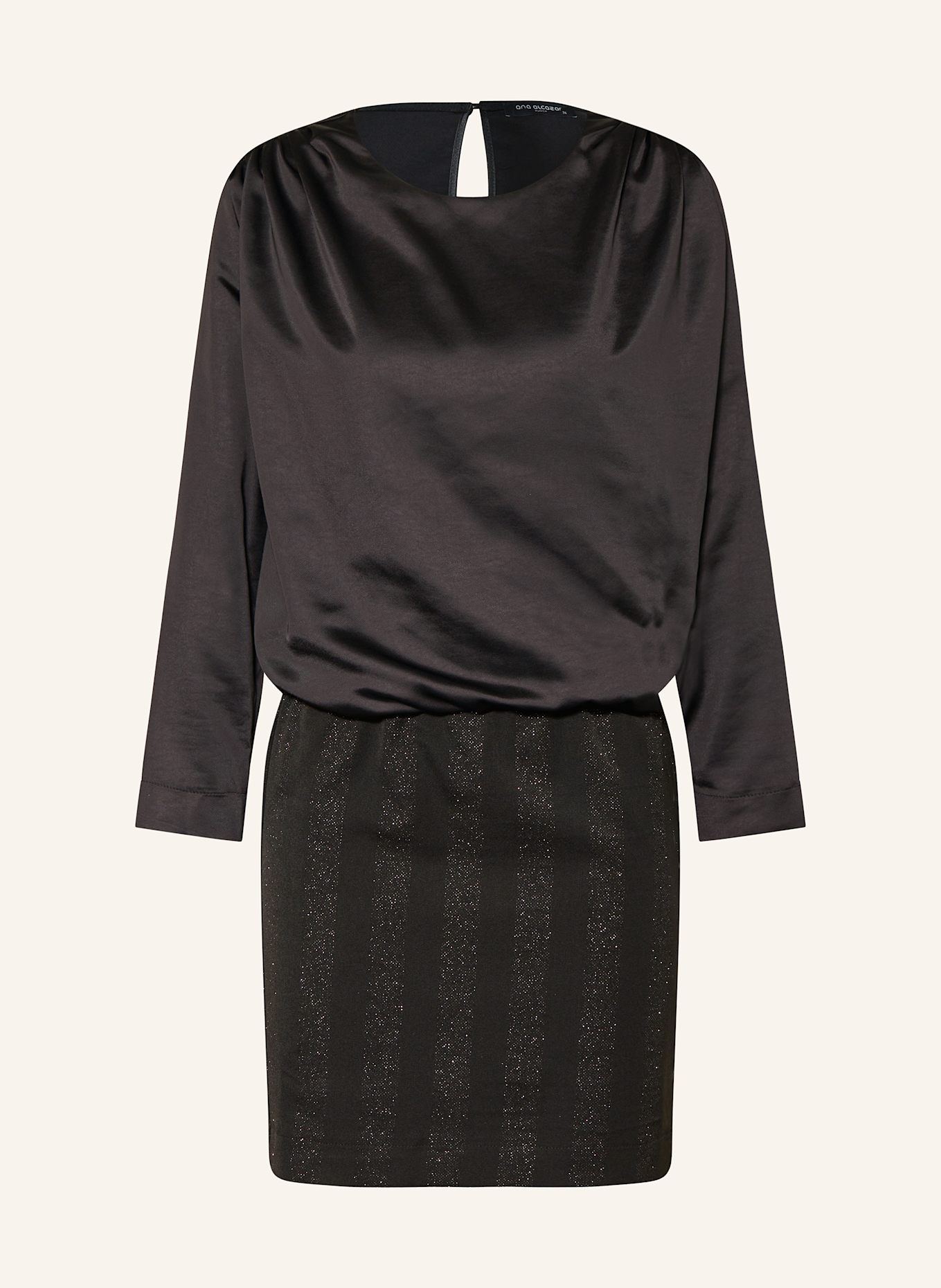Ana Alcazar Kleid im Materialmix mit Glitzergarn: SCHWARZ