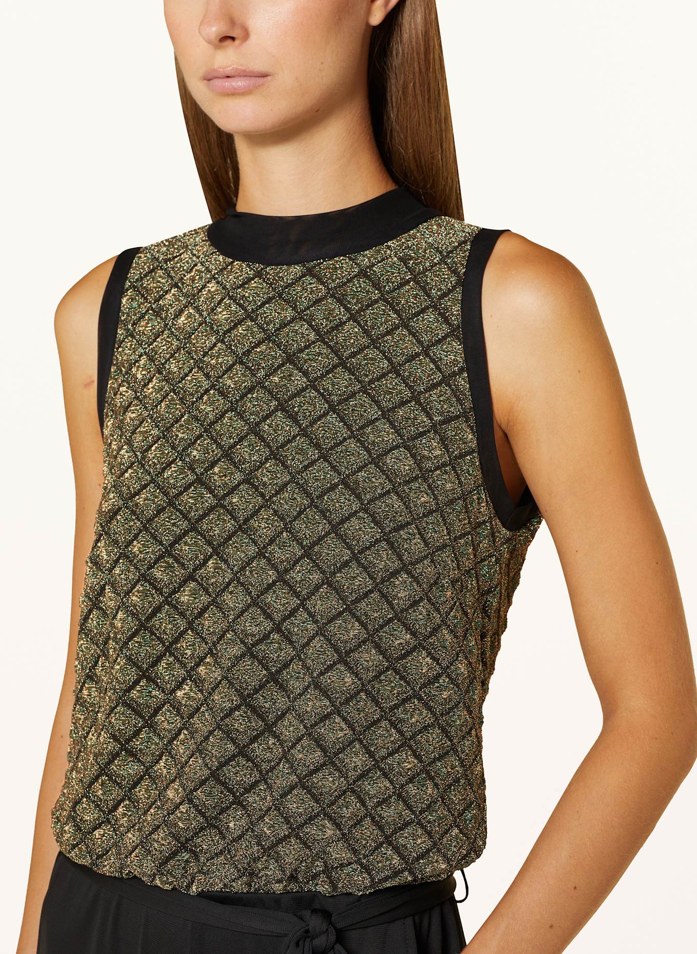 Ana Alcazar Jumpsuit mit Glitzergarn: SCHWARZ / GOLD / GRÜN