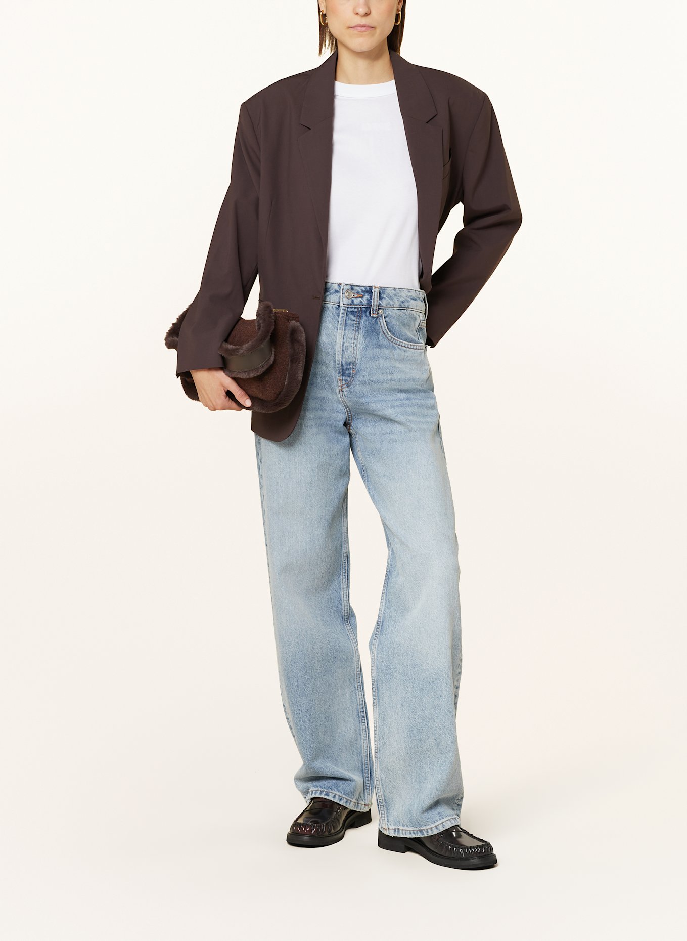 ViaMailBag LULU shoulder bag with faux fur: DARK BROWN