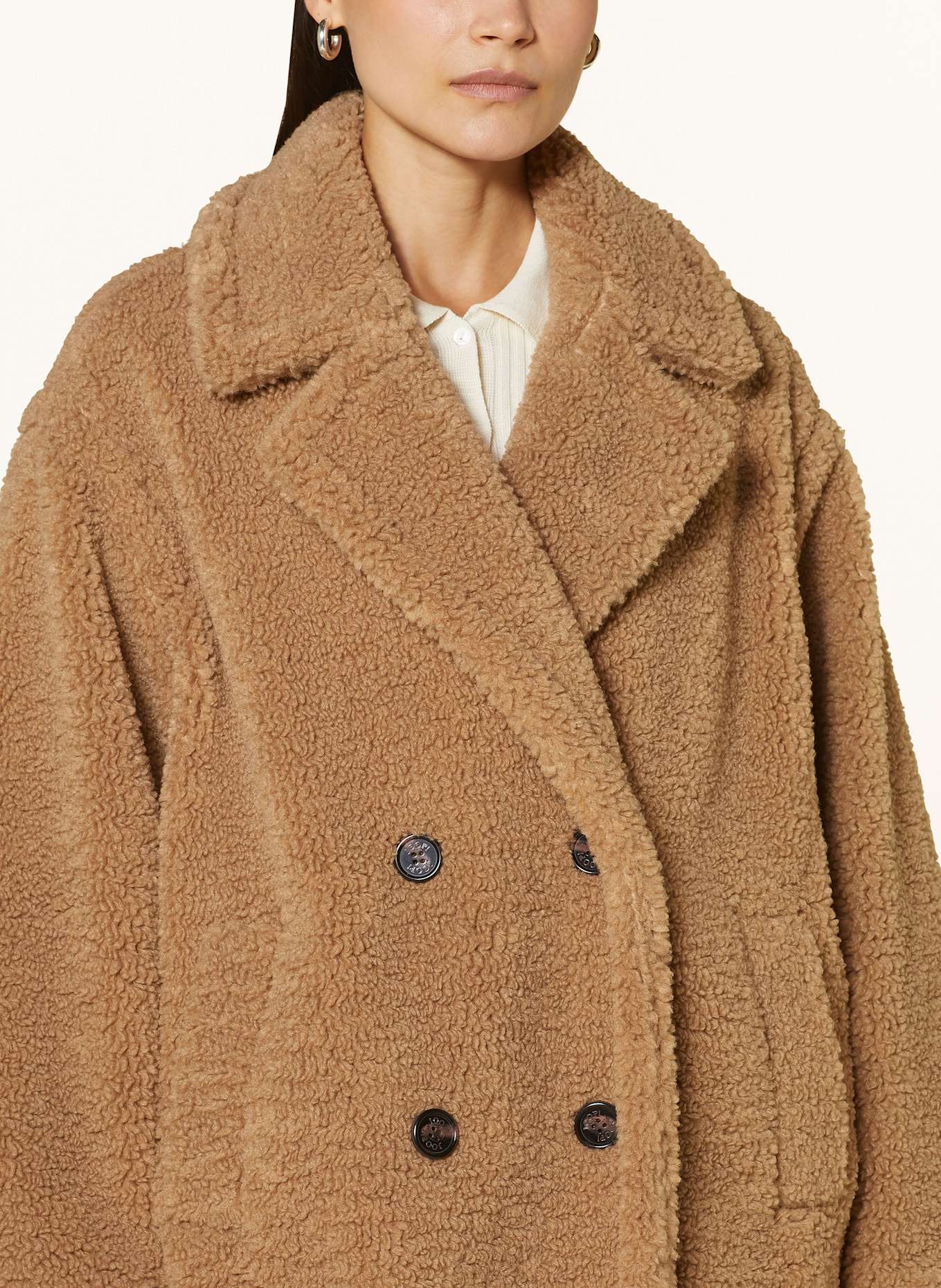 JOOP! Teddyfell-Mantel: BEIGE