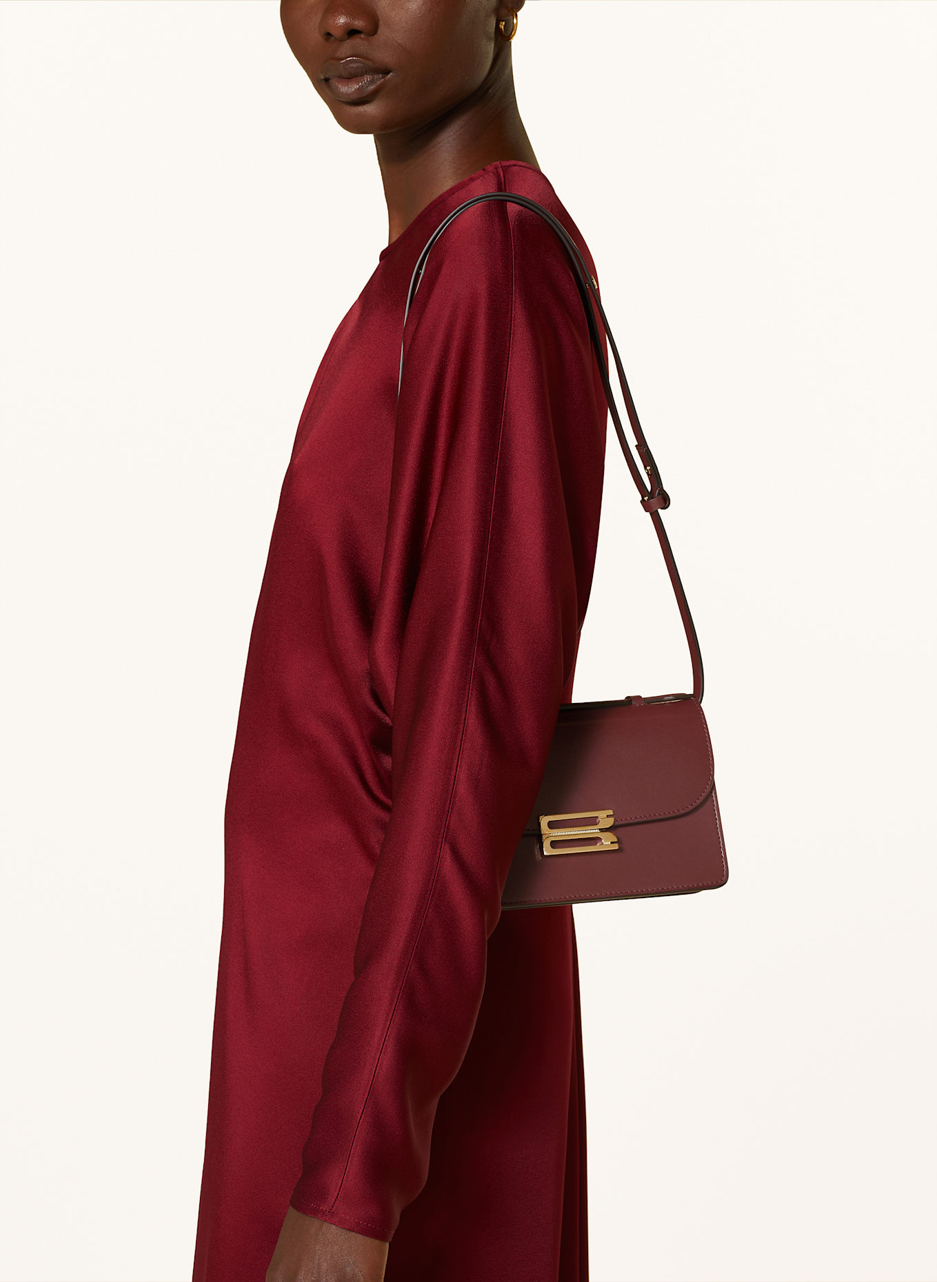 VICTORIA BECKHAM Torba na ramię DORIAN MINI: CIEMNOCZERWONY