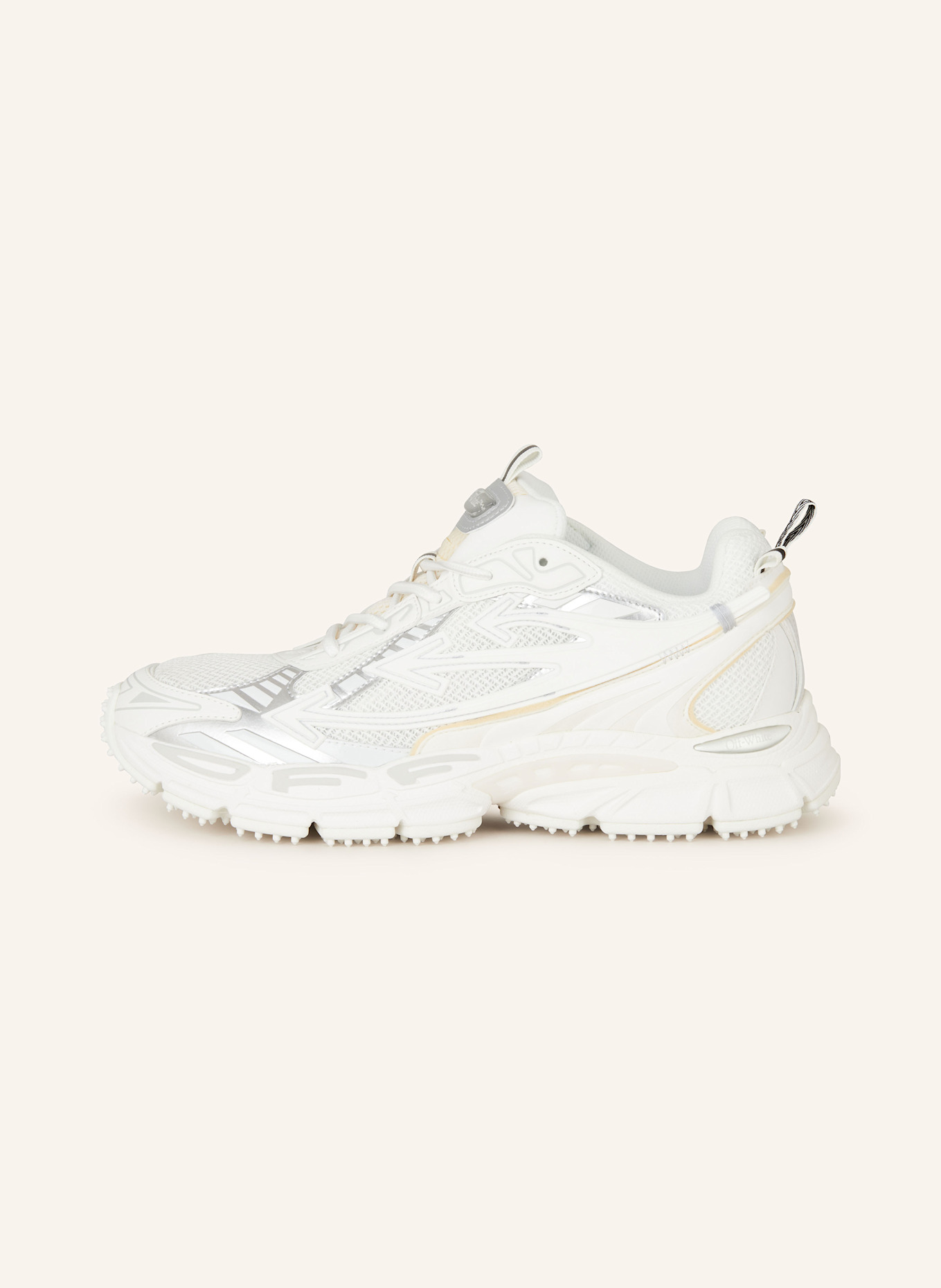 Off-White Sneaker BE RIGHT BACK: WEISS / SILBER