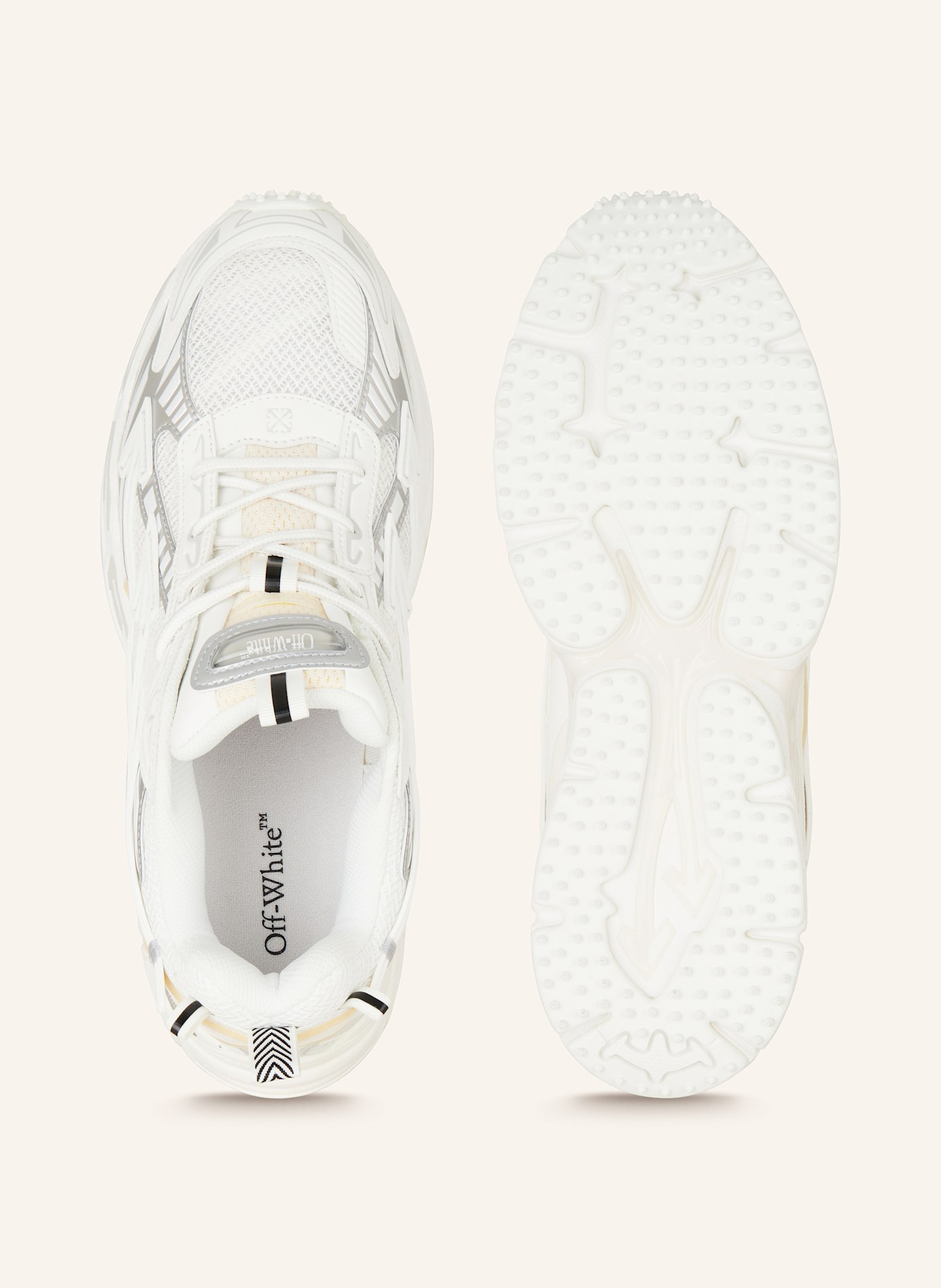 Off-White Sneaker BE RIGHT BACK: WEISS / SILBER