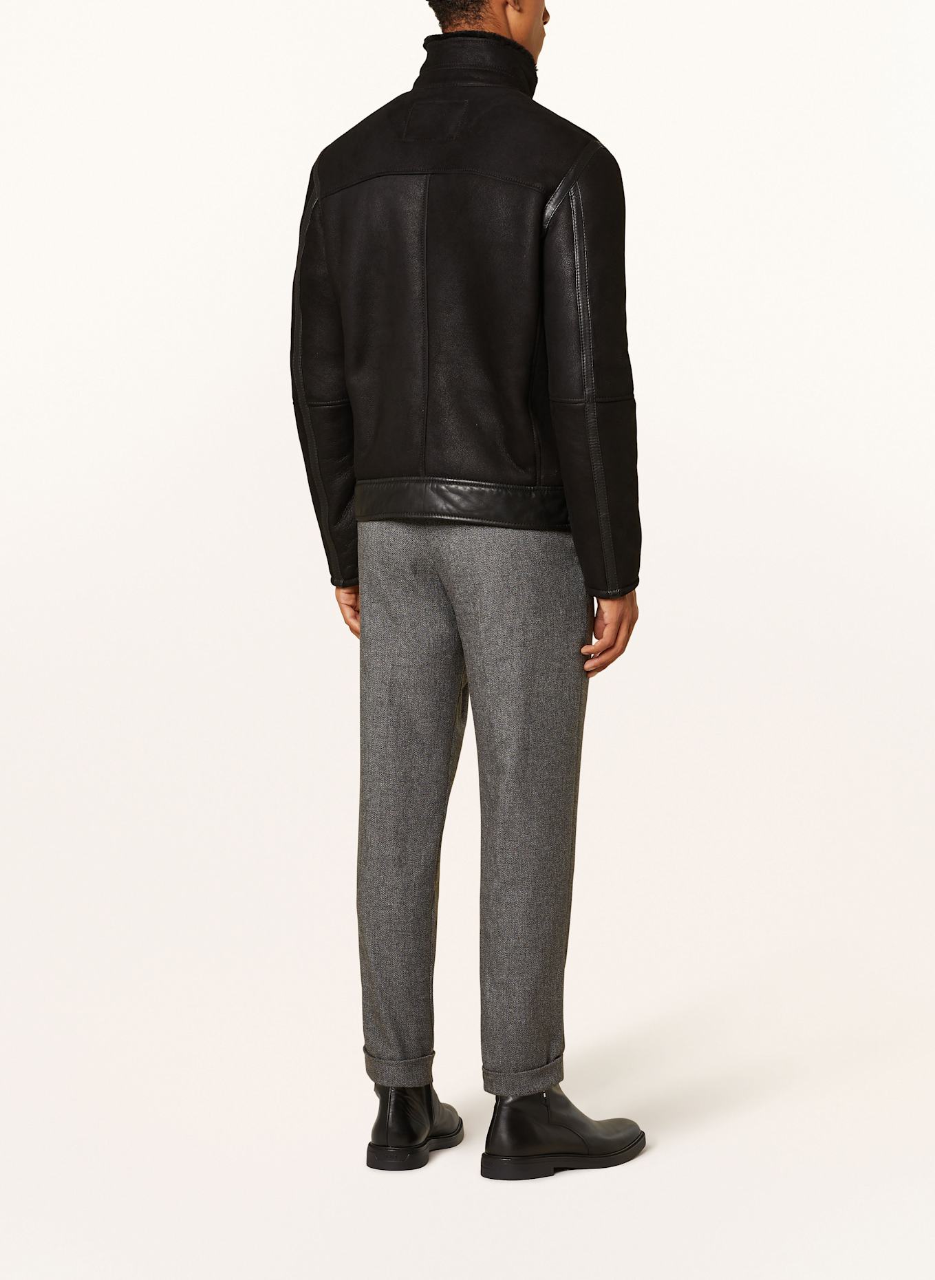 STRELLSON Lederjacke SHELTER: SCHWARZ