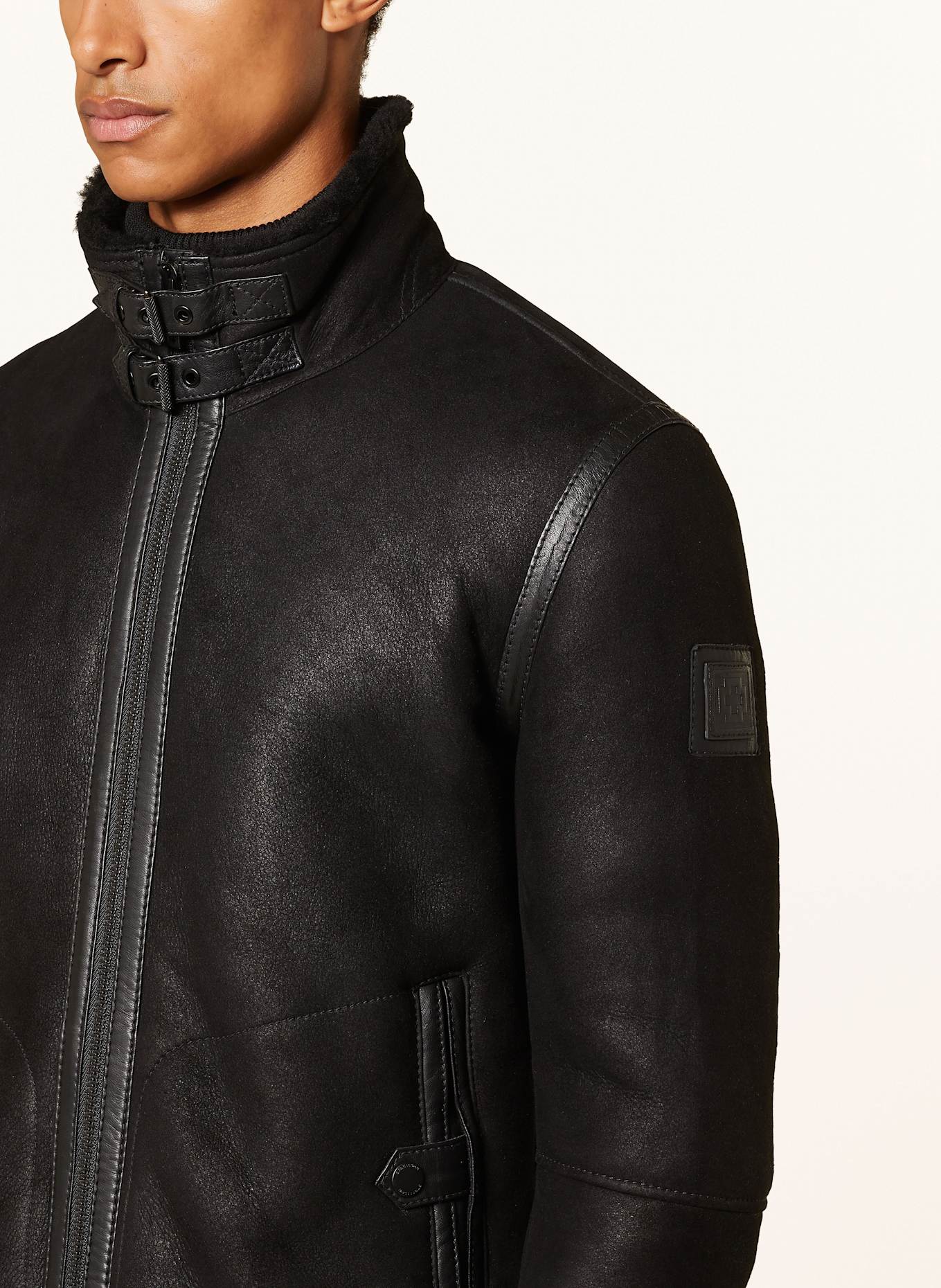 STRELLSON SHELTER leather jacket in black