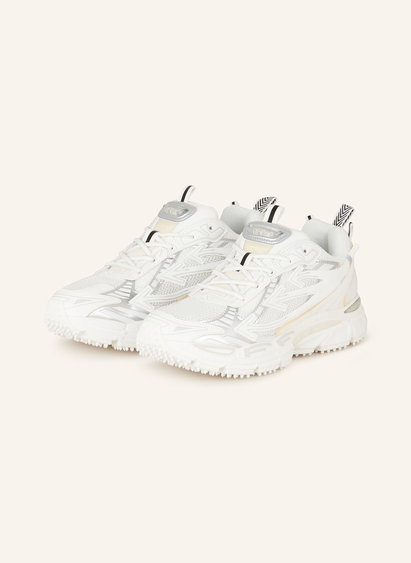 Off-White Sneaker BE RIGHT BACK: WEISS / SILBER / HELLORANGE