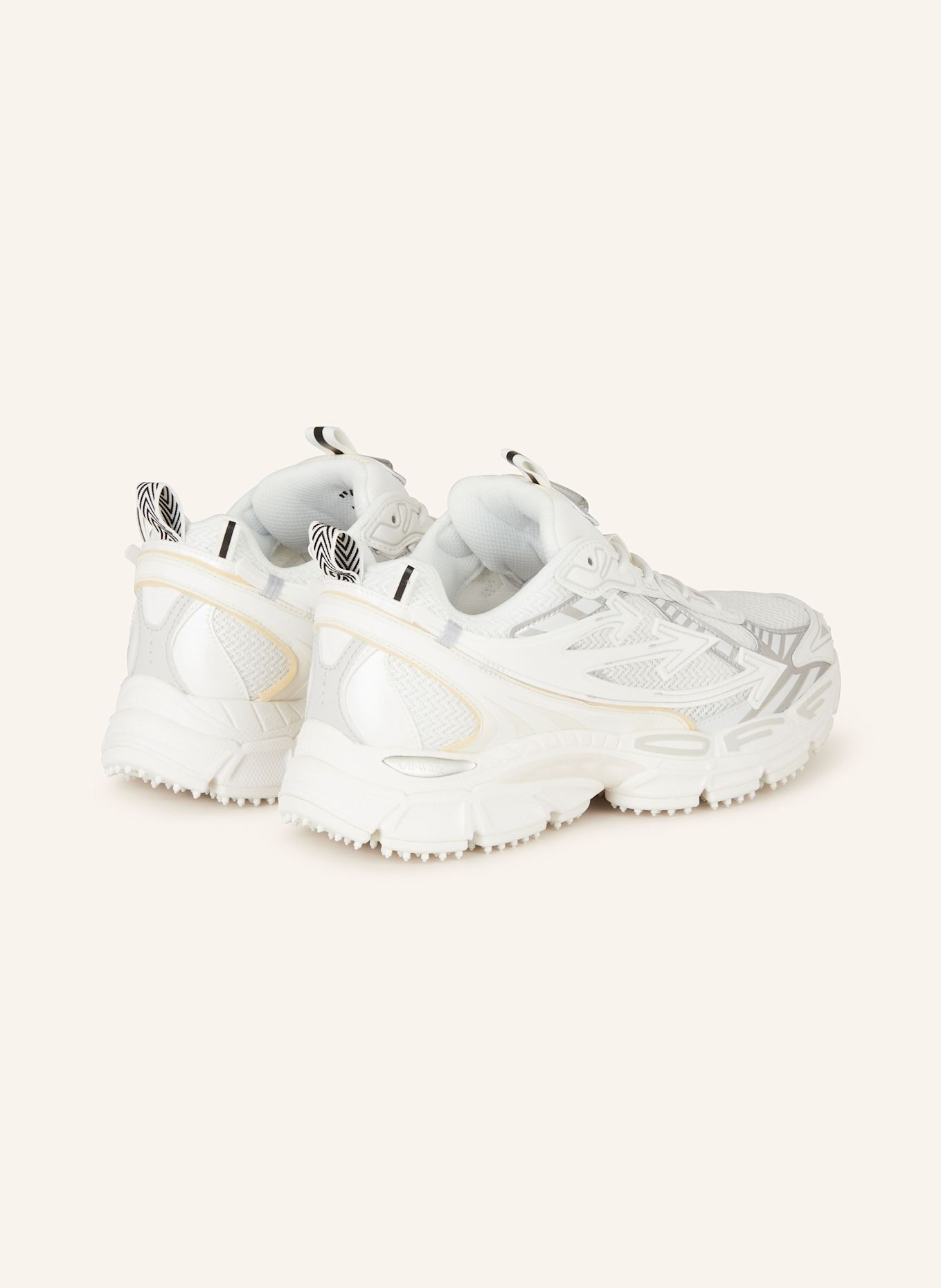 Off-White Sneaker BE RIGHT BACK: WEISS / SILBER / HELLORANGE