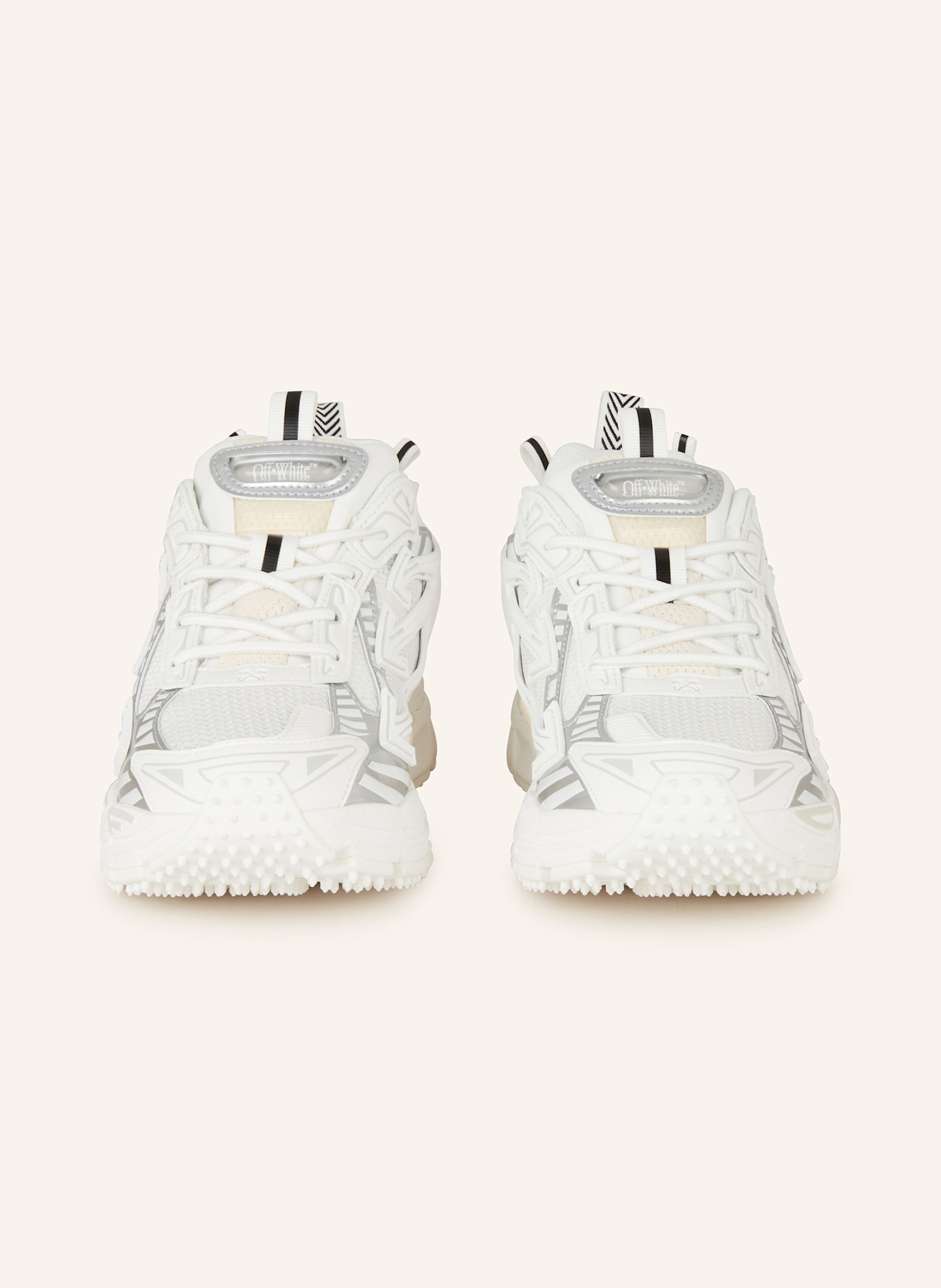 Off-White Sneaker BE RIGHT BACK: WEISS / SILBER / HELLORANGE