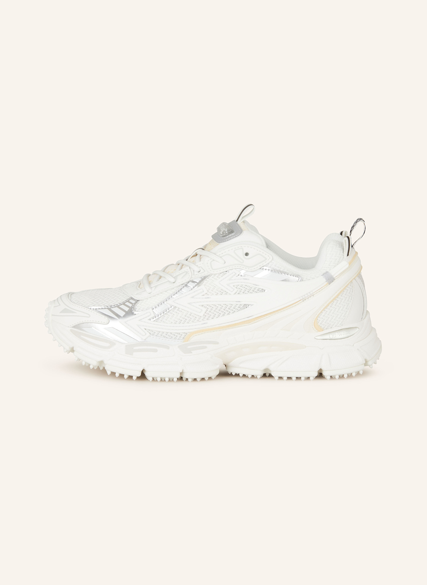 Off-White Sneaker BE RIGHT BACK: WEISS / SILBER / HELLORANGE