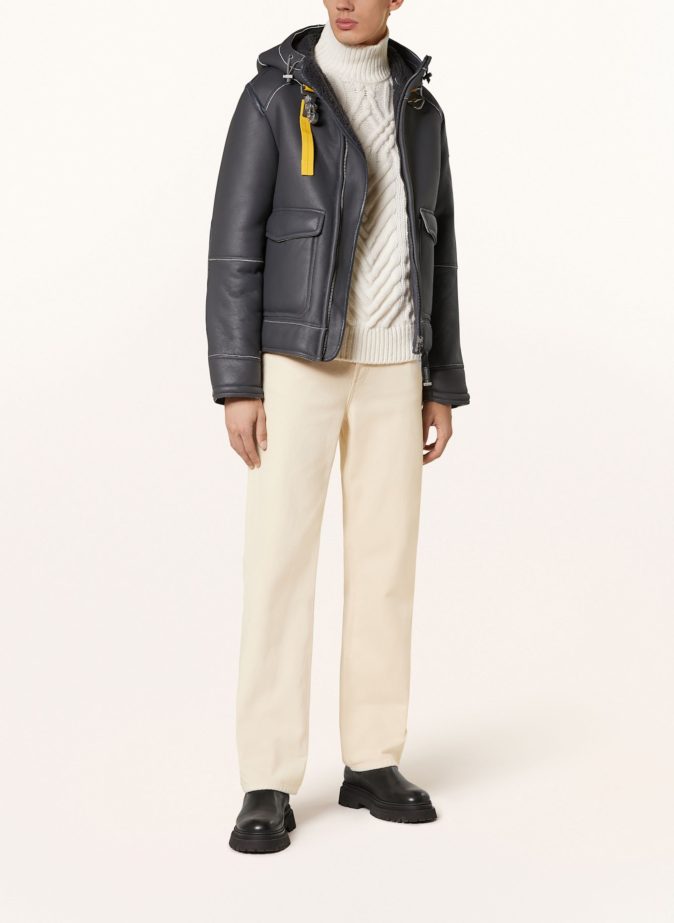 Elton leather bomber jacket sale