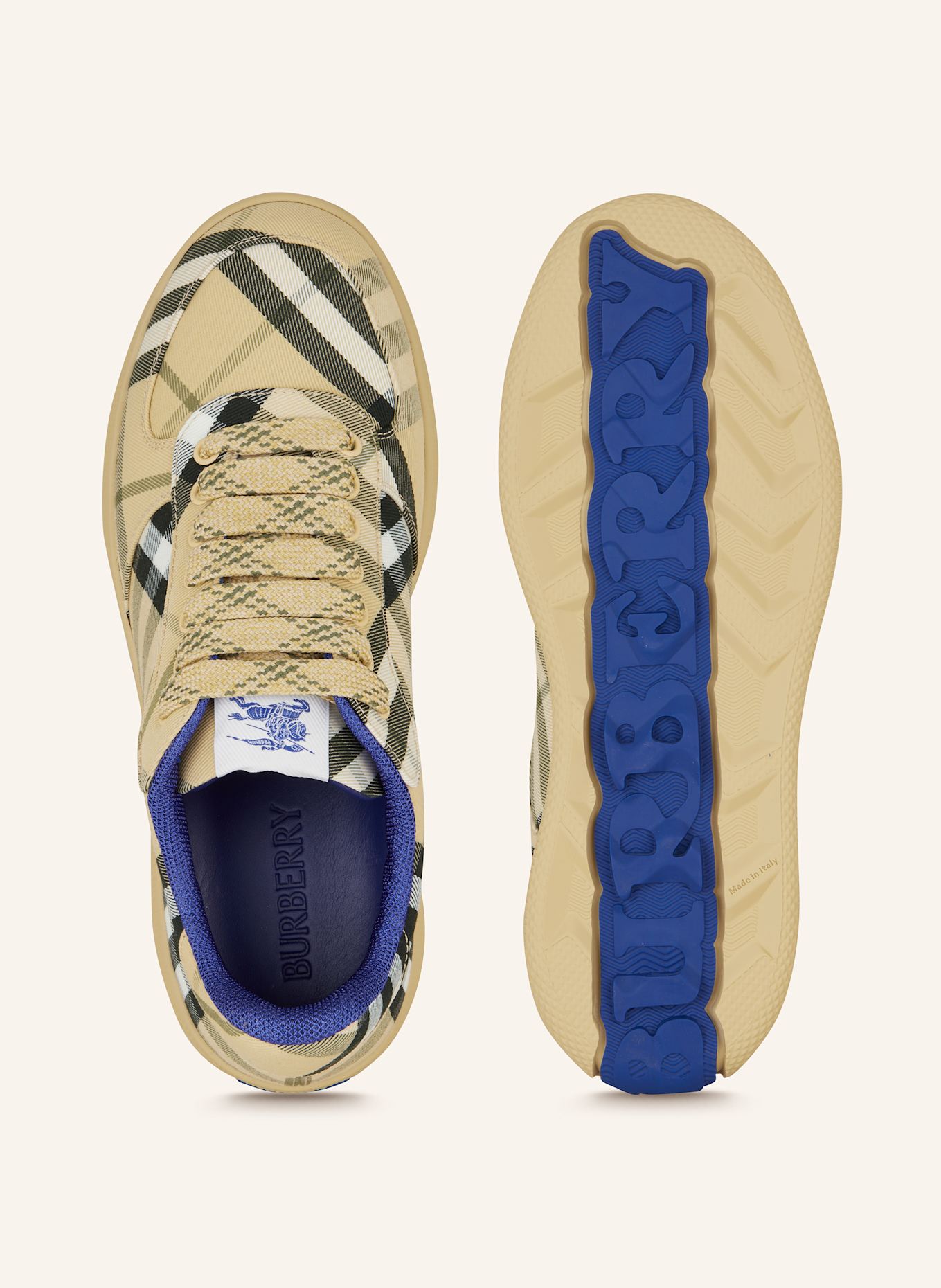 BURBERRY Sneakers TERRACE in beige/ dark blue/ white
