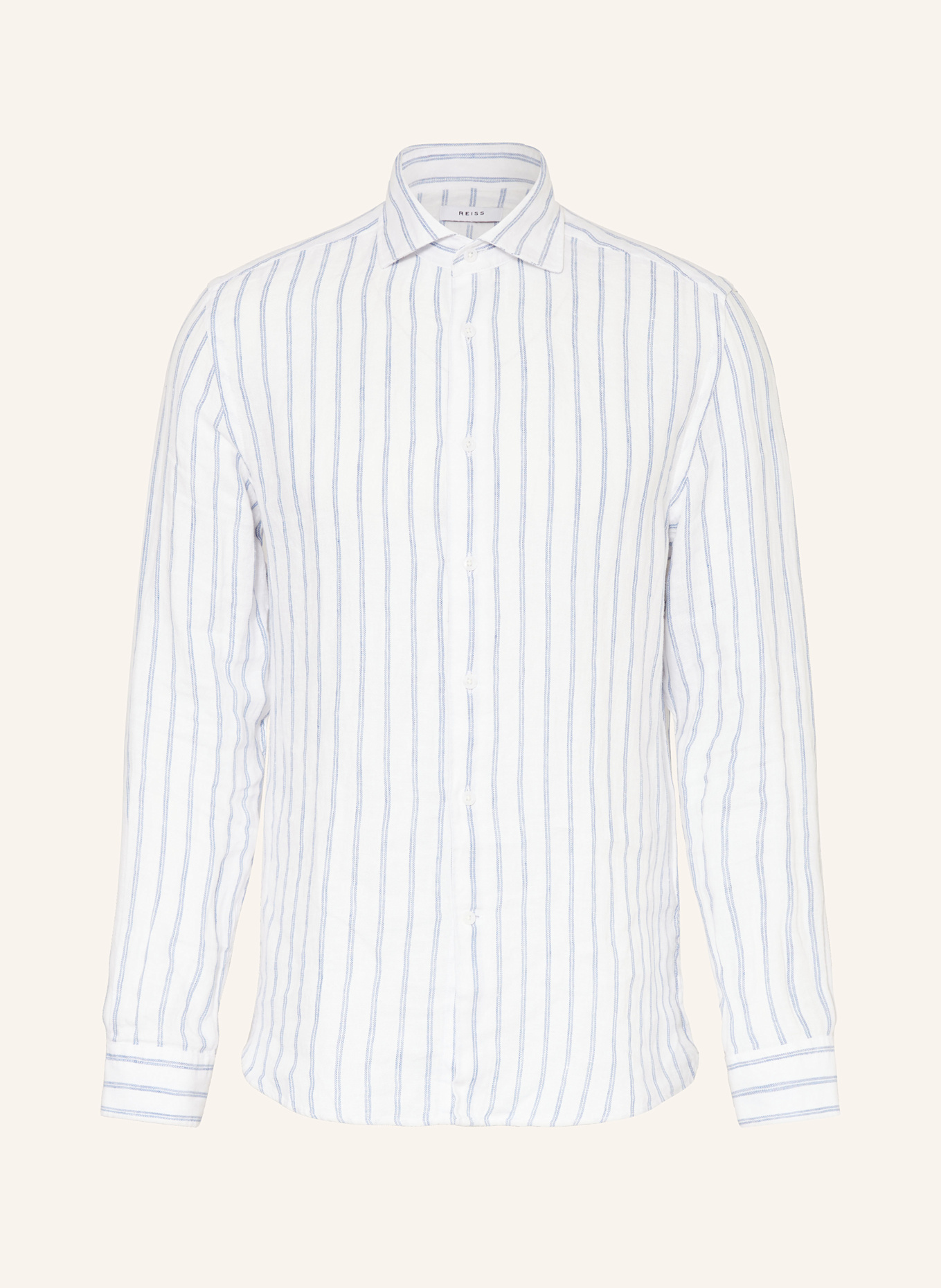 REISS Leinenhemd RUBAN Regular Fit, Farbe: WEISS/ HELLBLAU (Bild 1)
