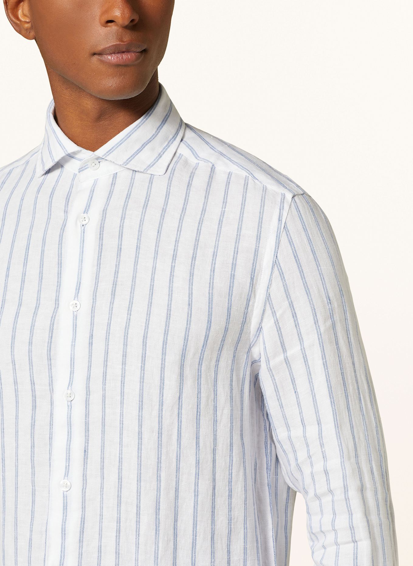 REISS Leinenhemd RUBAN Regular Fit, Farbe: WEISS/ HELLBLAU (Bild 4)