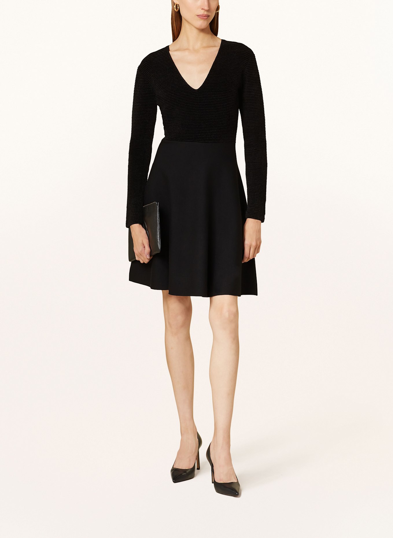 EMPORIO ARMANI Strickkleid: SCHWARZ