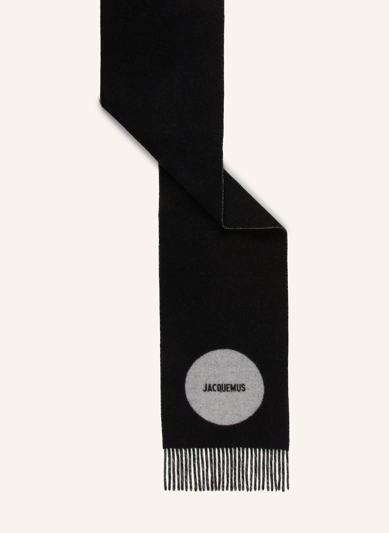 JACQUEMUS Schal LE CHARPE ROND CARRE: SCHWARZ / GRAU