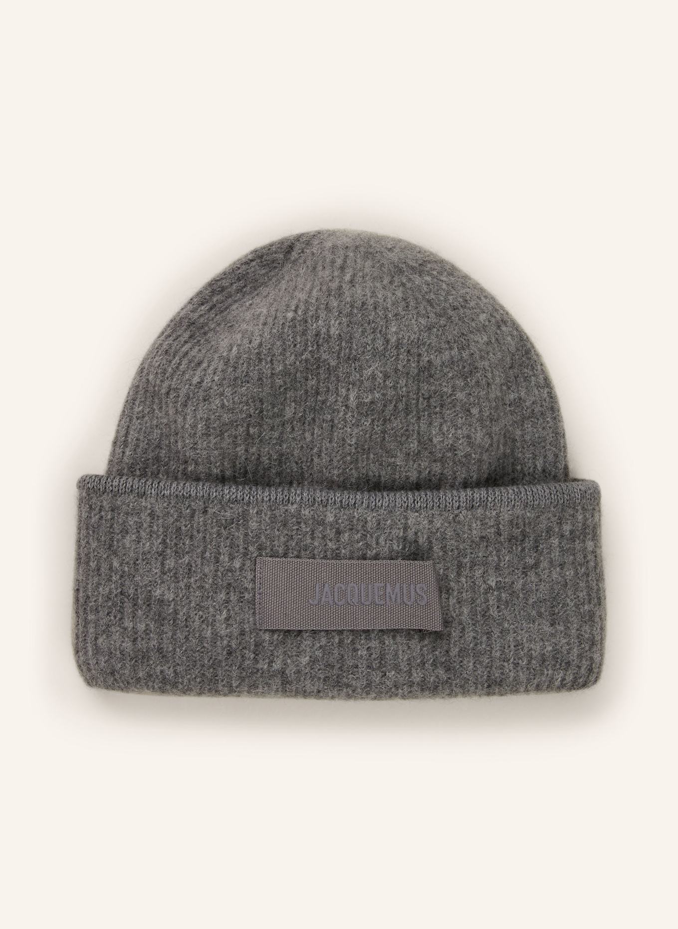 JACQUEMUS Mütze LE BONNET GROS GRAIN mit Alpaka: GRAU