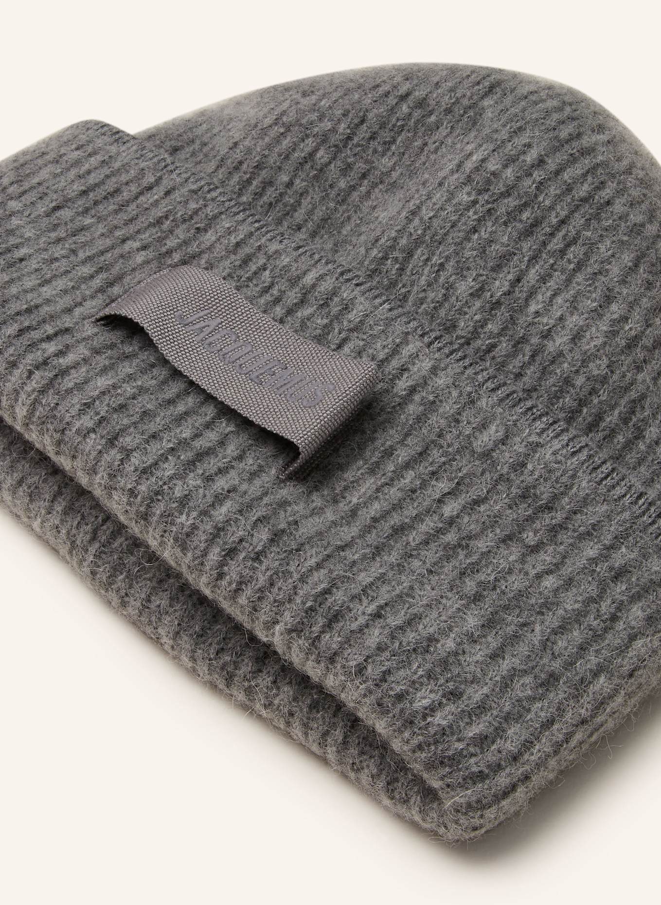 JACQUEMUS Mütze LE BONNET GROS GRAIN mit Alpaka: GRAU
