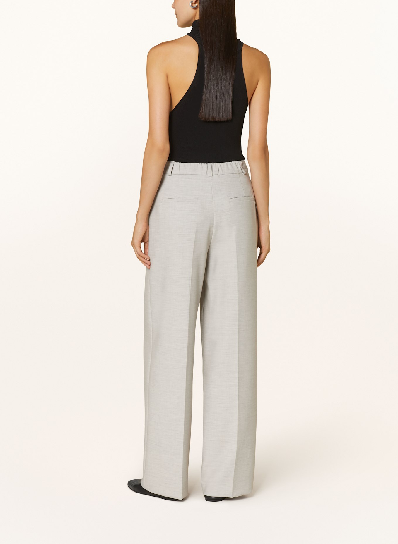 SELECTED Femme Wide leg trousers: LIGHT GRAY