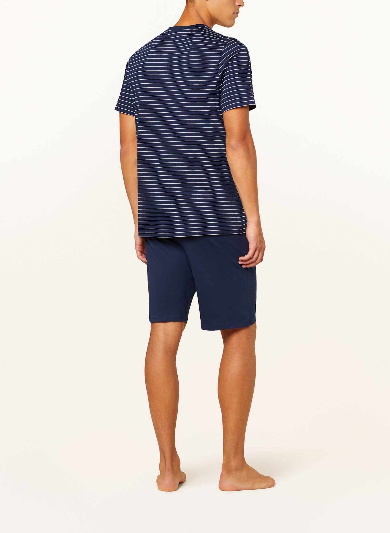 SCHIESSER Shorty-Schlafanzug CASUAL ESSENTIALS: DUNKELBLAU / WEISS