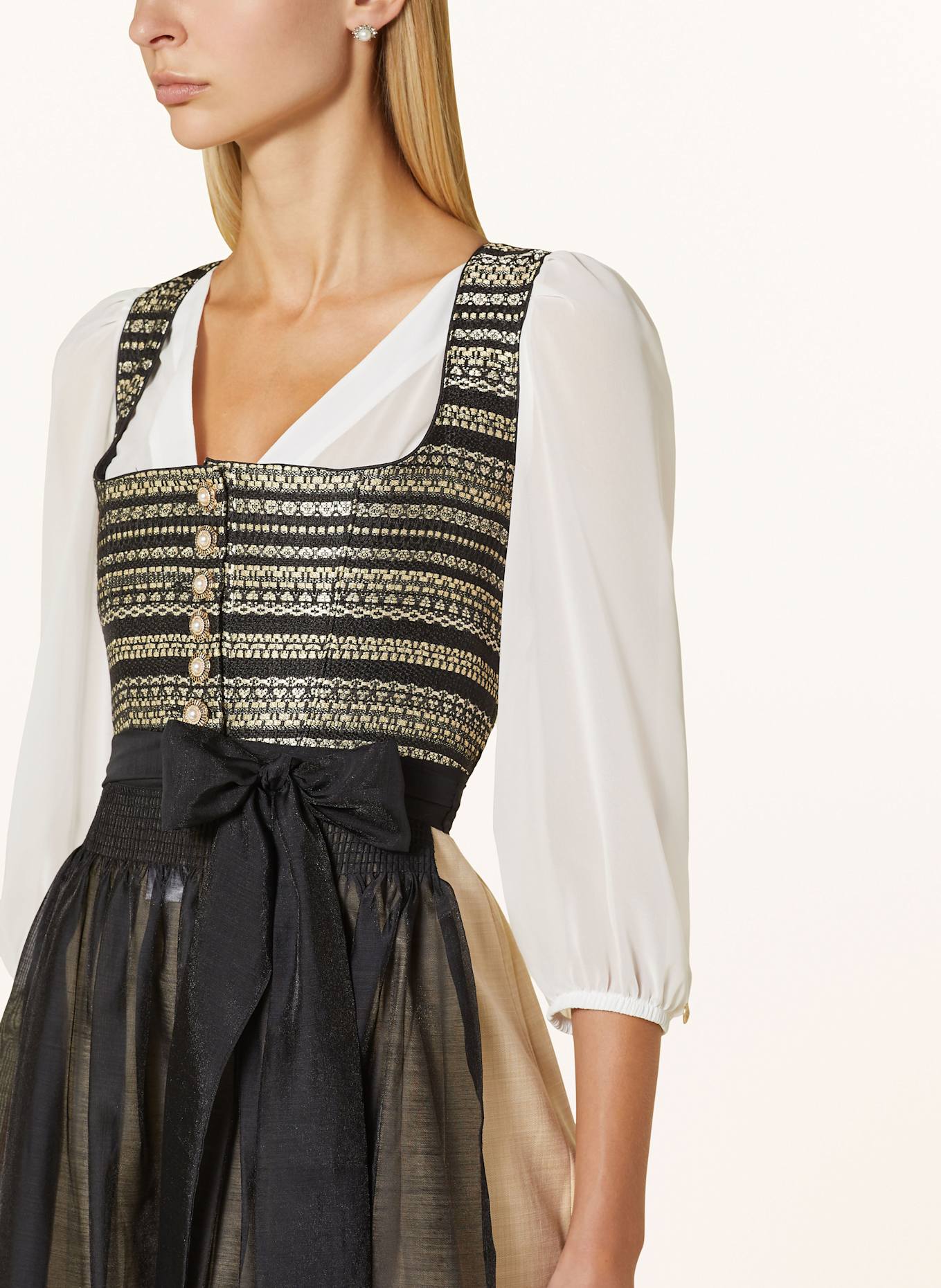 KRÜGER Dirndl: SCHWARZ / GOLD / HELLBRAUN