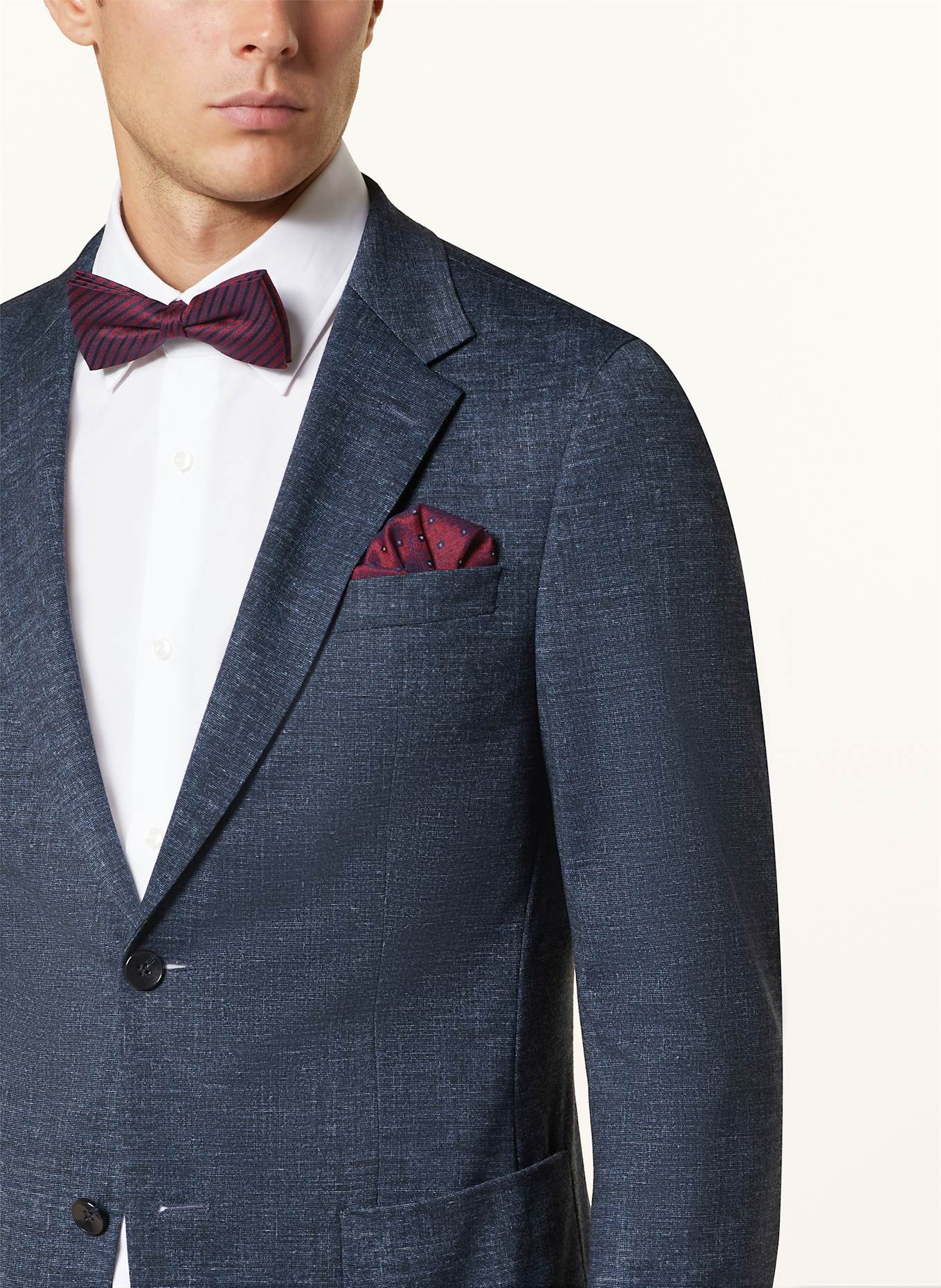 MONTI Set: Silk bow tie and pocket square: DARK RED / BLACK