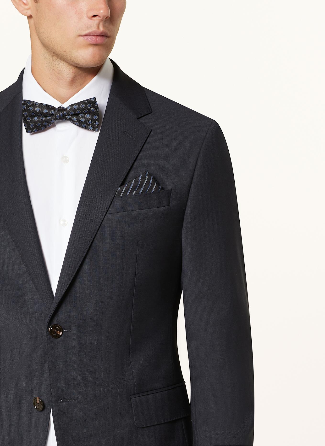 MONTI Ensemble : nœud papillon et pochette en soie: NOIR / BLEU